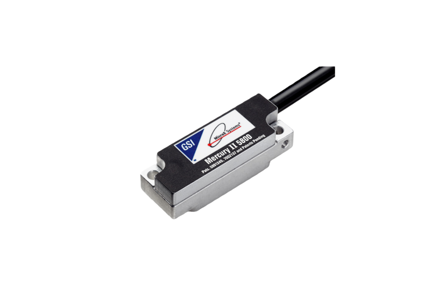 MicroE MII5730-AB-1000 Linear-Encoderkopf, 38,5 × 13,5 × 9,6 mm, montiert auf einer Metallstreifen‑Skala
